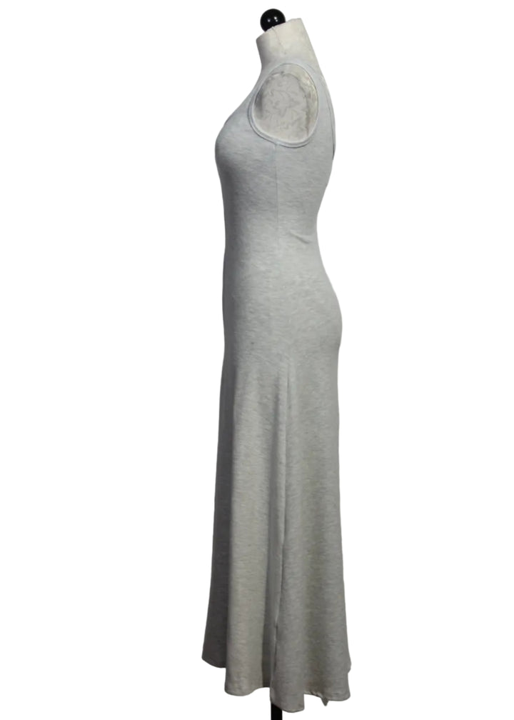 Side view of Oat Heather colored Daliha Tank Dress by Asher