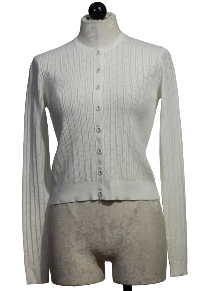 White Pipa Cardigan by Asher