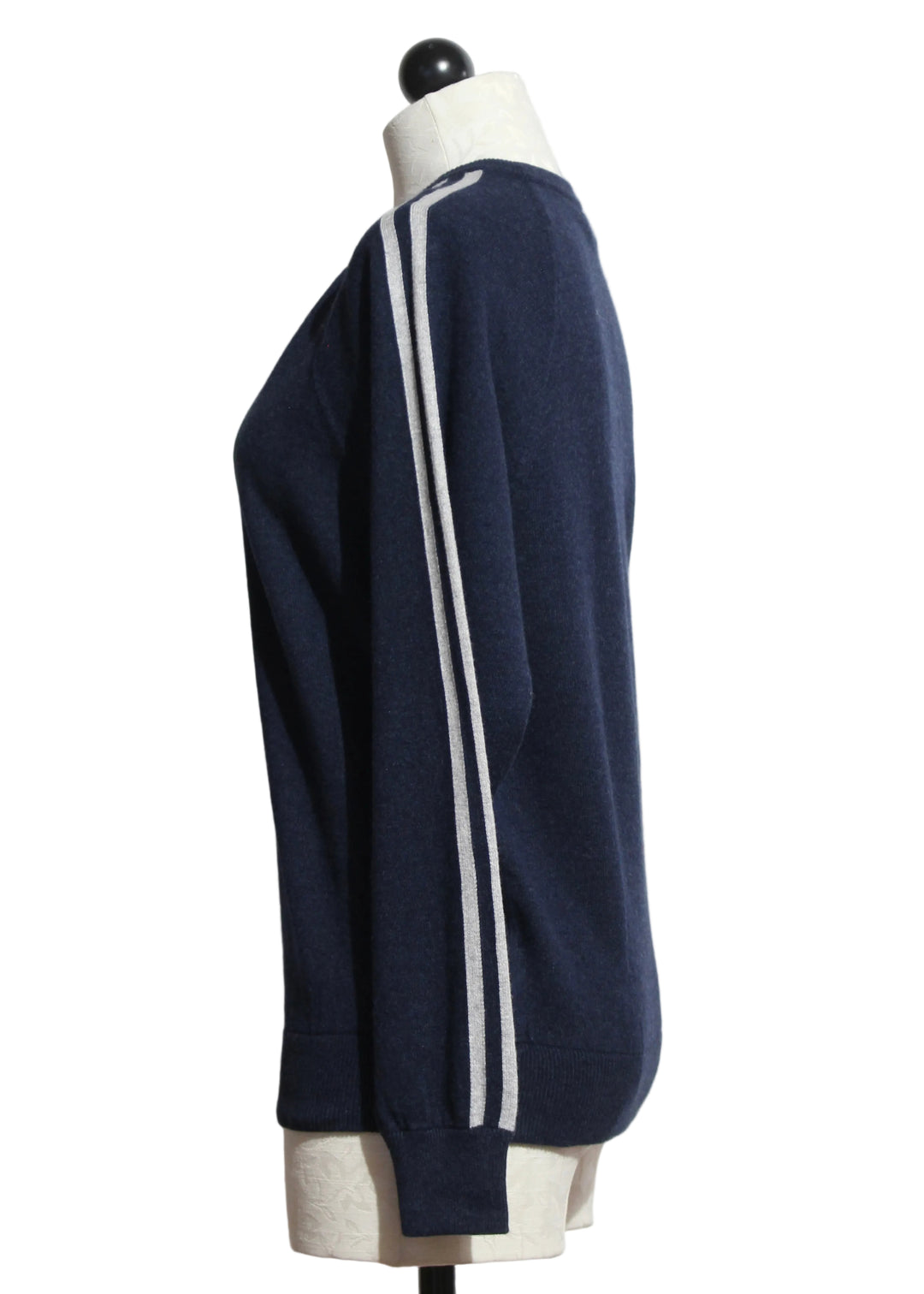 Side view of the Heather Cadet Livia Knitted Crew by Asher