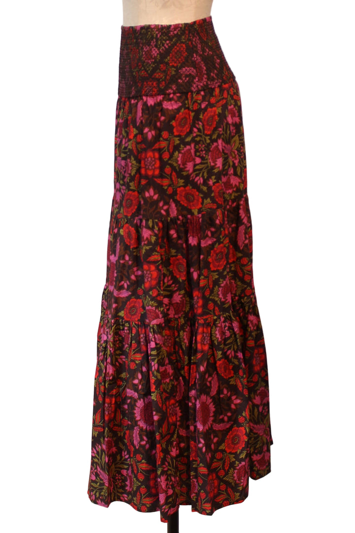 side view of The Isabelle Skirt by Love The Label in the Tabitha Floral Print