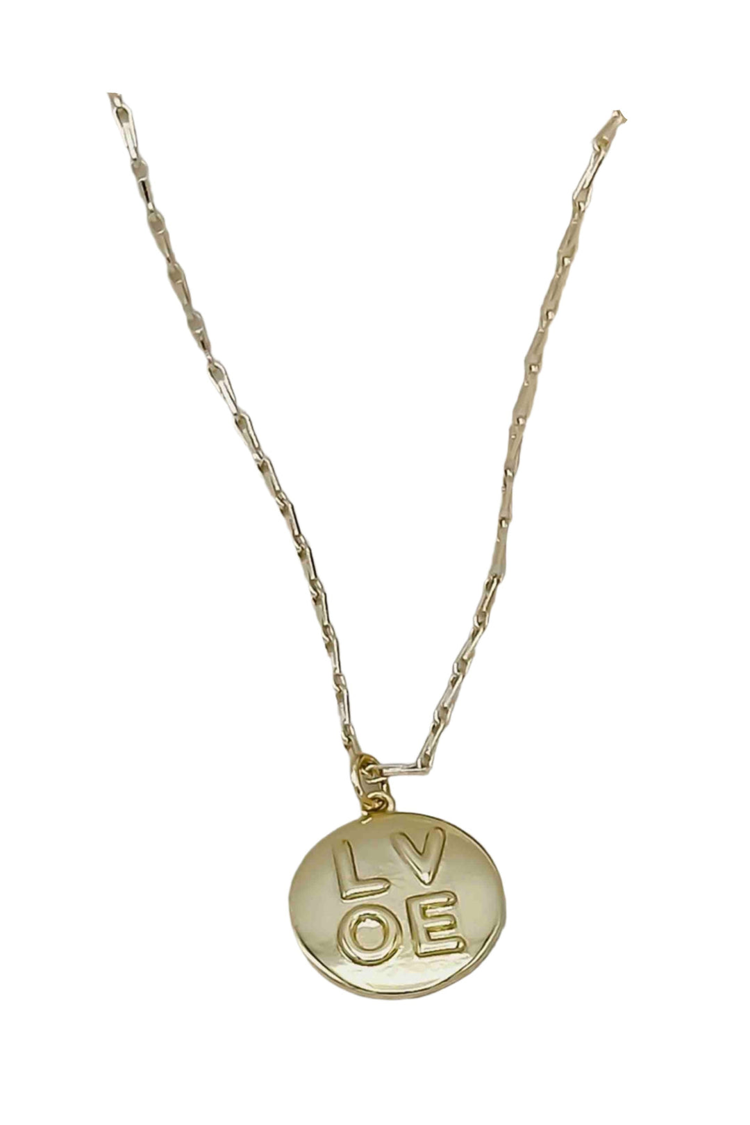 18" Gold Love Coin Necklace by Jonesy Wood