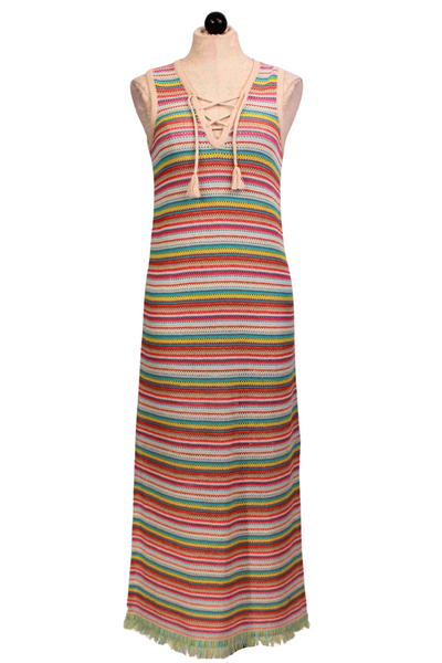 Sleeveless Multicolor striped knit Midi LaPlaya Dress bh Lisa Todd