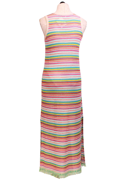 back view of Sleeveless Multicolor striped knit Midi LaPlaya Dress bh Lisa Todd