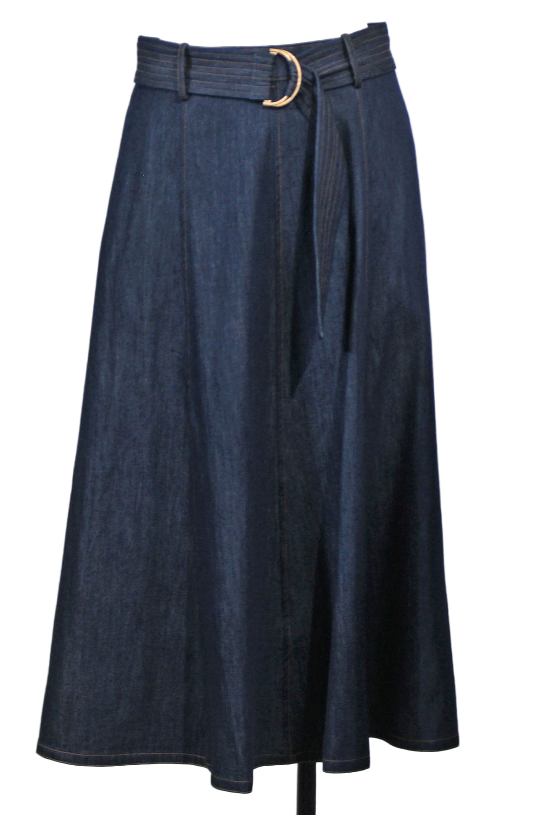 Blue Denim Layla Belted Denim Skirt by Emily Lovelock