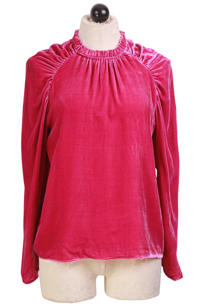 Hibiscus Velvet Layla Blouse by Marie Oliver