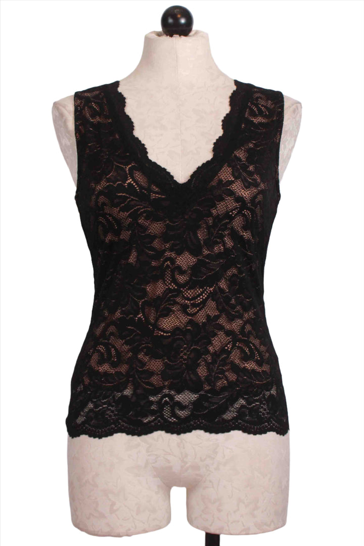 Black Leila Stretch Lace Top by Generation Love