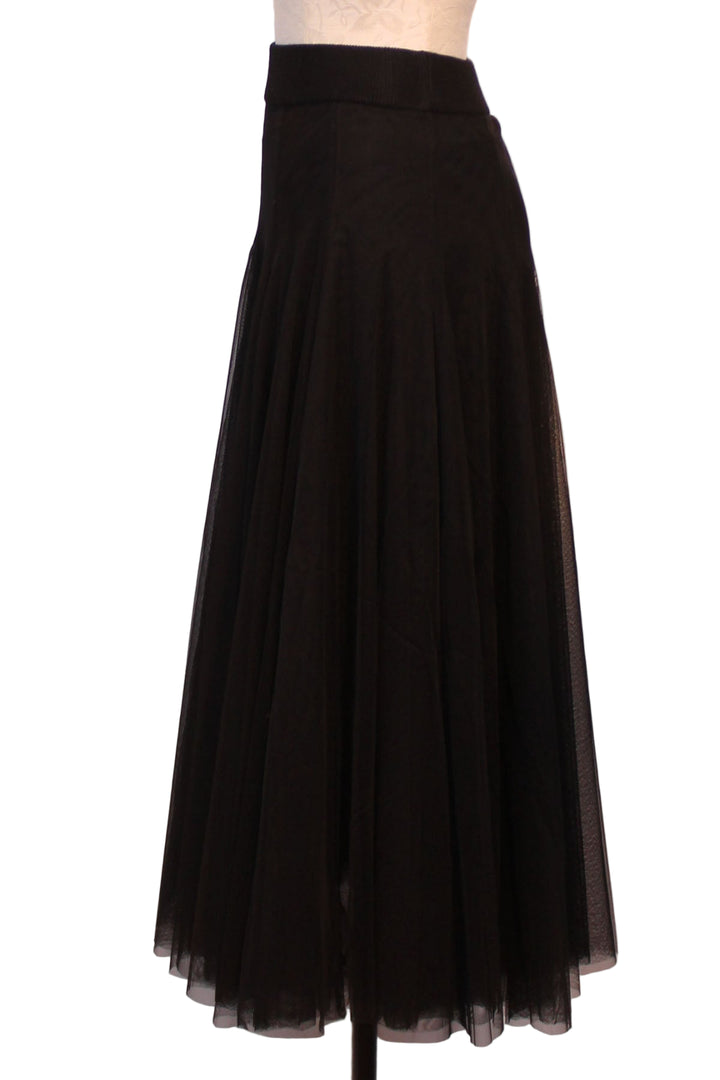 side view of Black Liliana Tulle Skirt by Jessie Liu