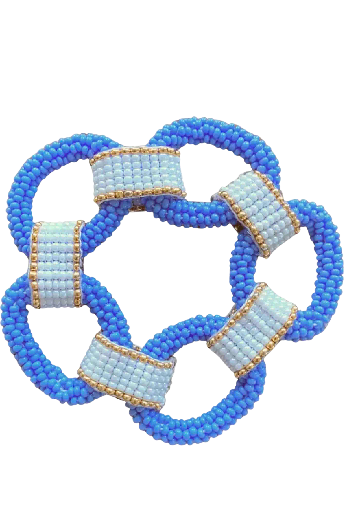 Periwinkle Blue Links Beaded Bracelet by Beth Ladd Collections