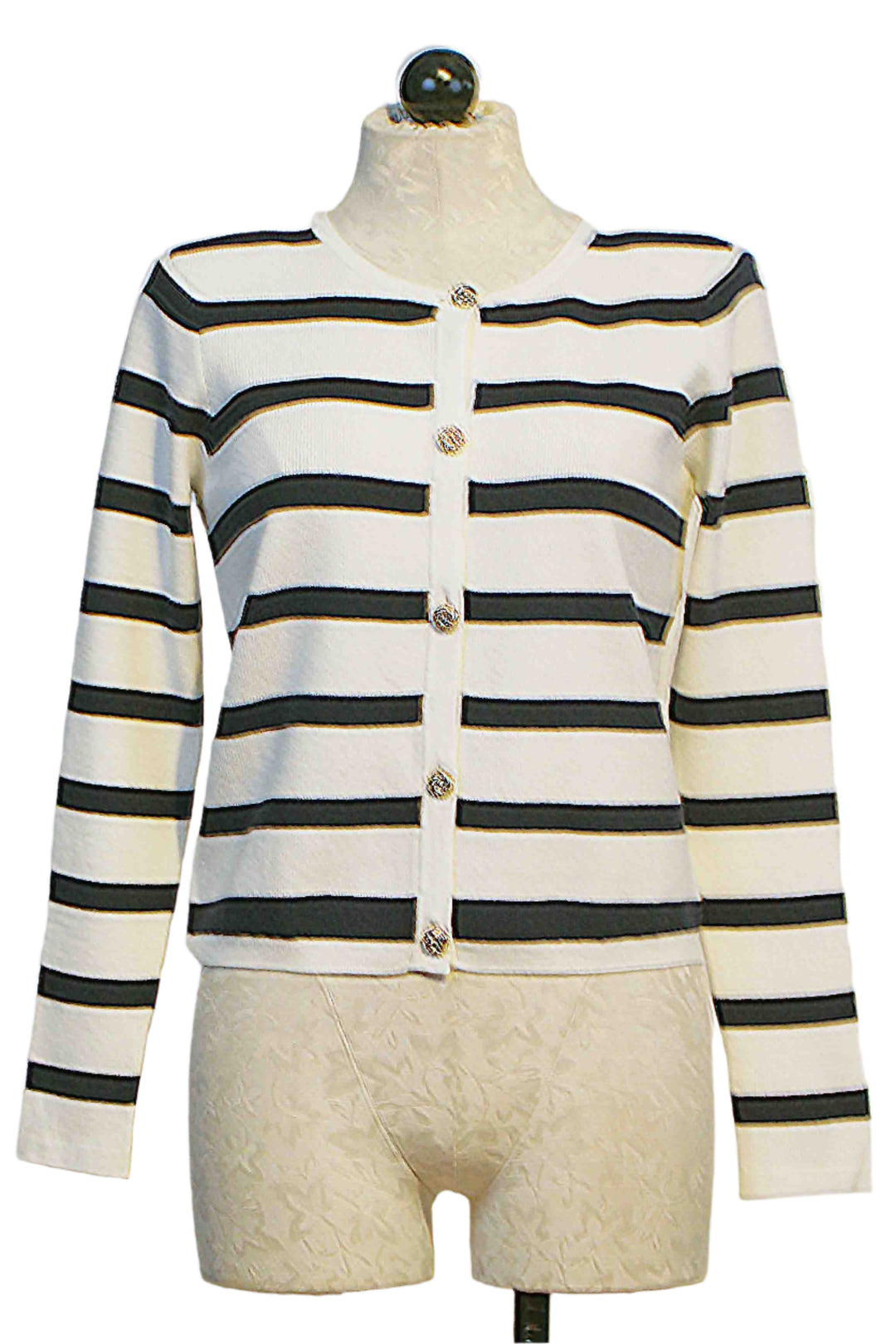 Navy and White Logan Striped Cardigan by Generation Love