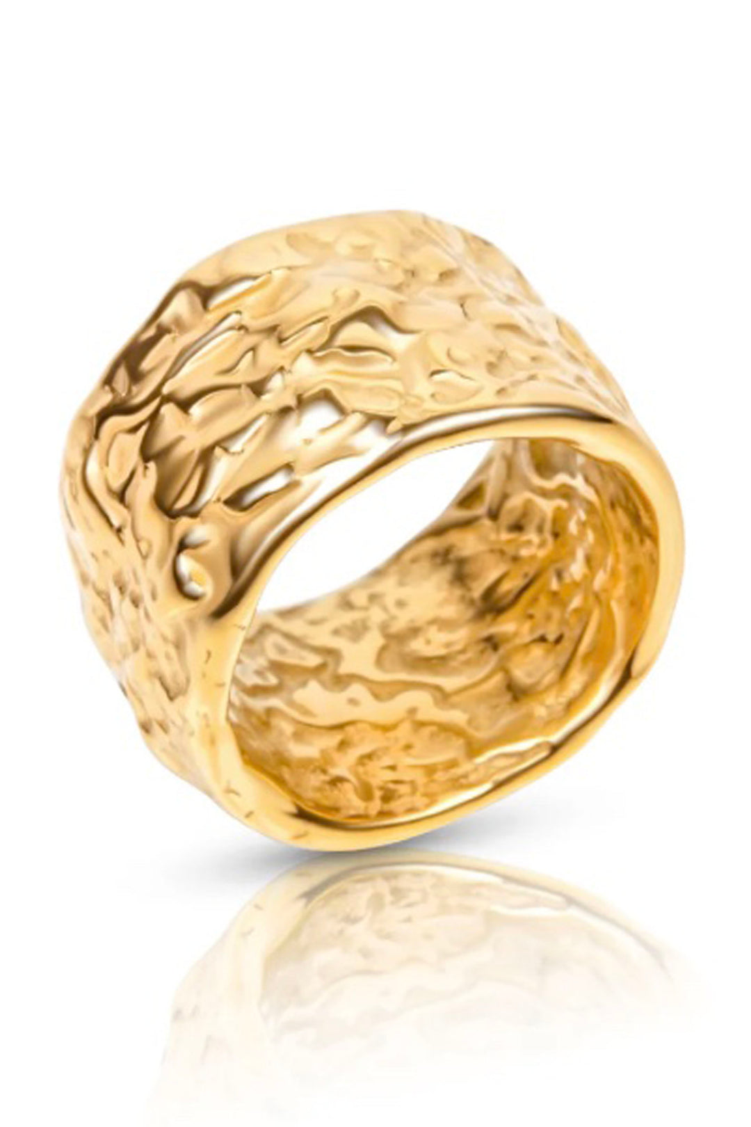 Gold Plated Logan Textured Ring by Ellie Vail