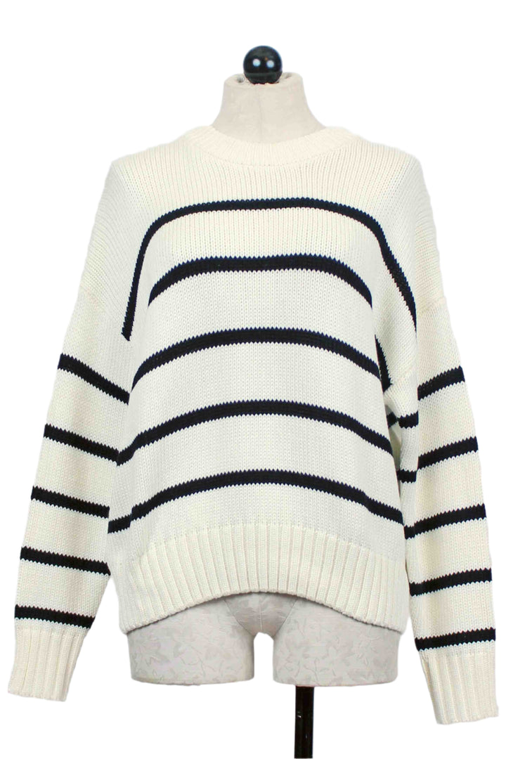 Off White and Black Luca Crewneck Sweater by Fifteen Twenty