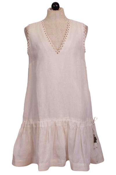 Simply White Linen Lucky Loops Tank Dress by Scarlett Poppies