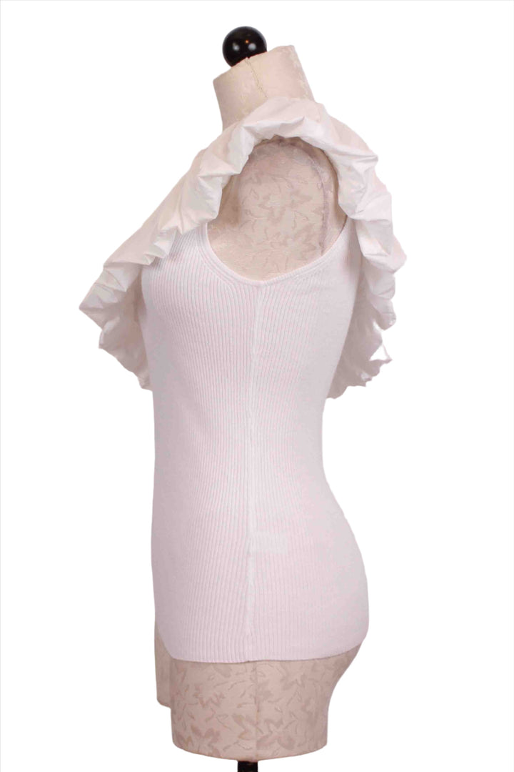 Side view of White Lucy Top by Marie Oliver