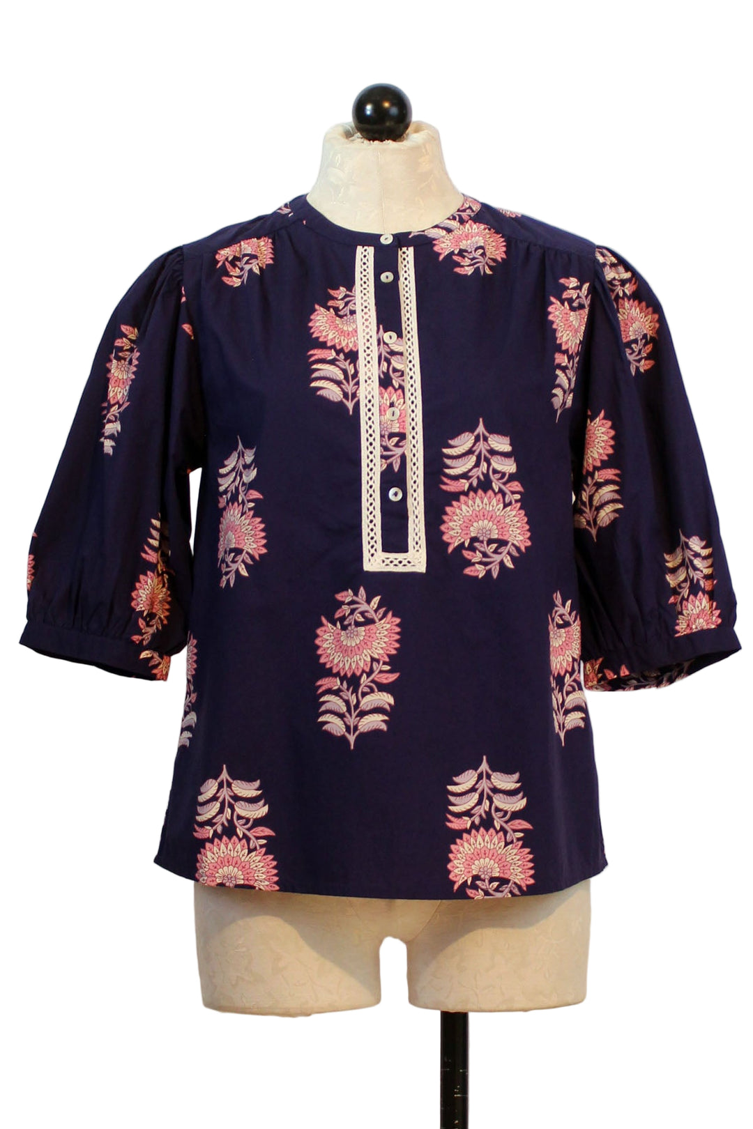 Navy Floral Luisa Blouse by Sonmer