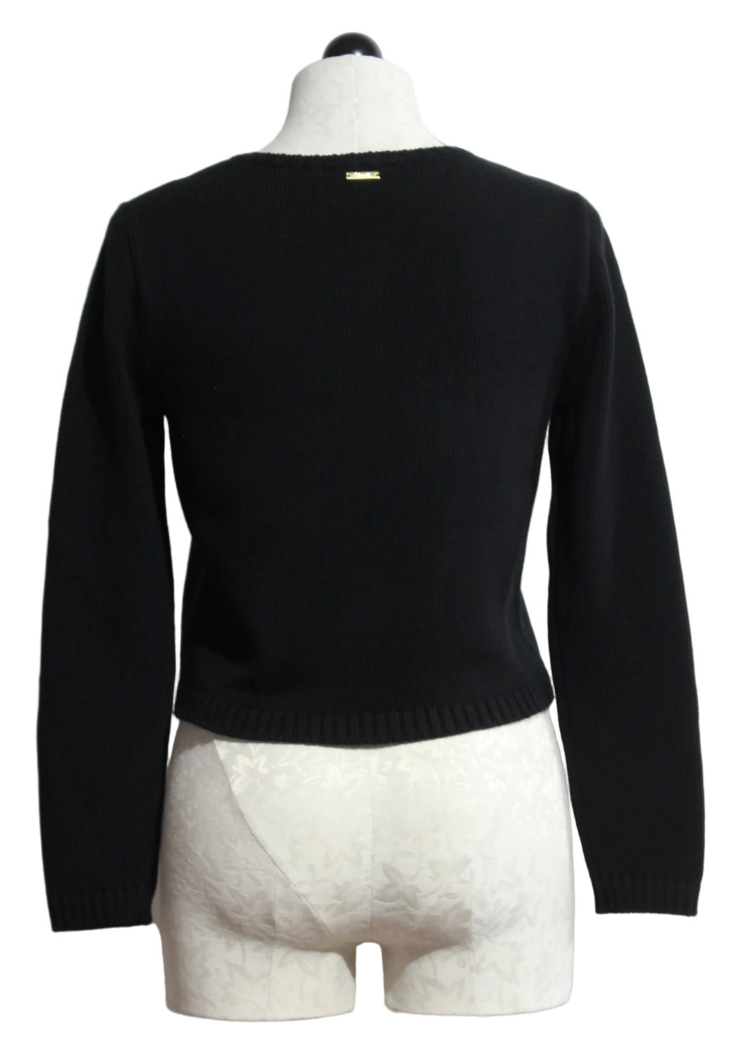 Back view of the Black and Ivory Samantha Sweater by Cleobella
