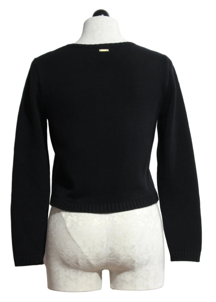 Back view of the Black and Ivory Samantha Sweater by Cleobella