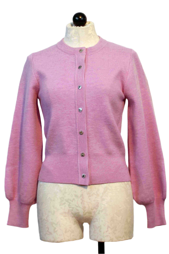 Pink Sweet MGALIA Blouson Sleeve Cardigan by Berenice with silver snap buttons