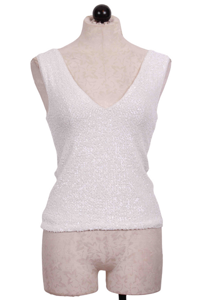 White Malone Sequin Tank Top by Generation Love