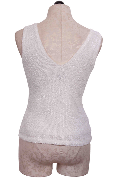 back view of White Malone Sequin Tank Top by Generation Love