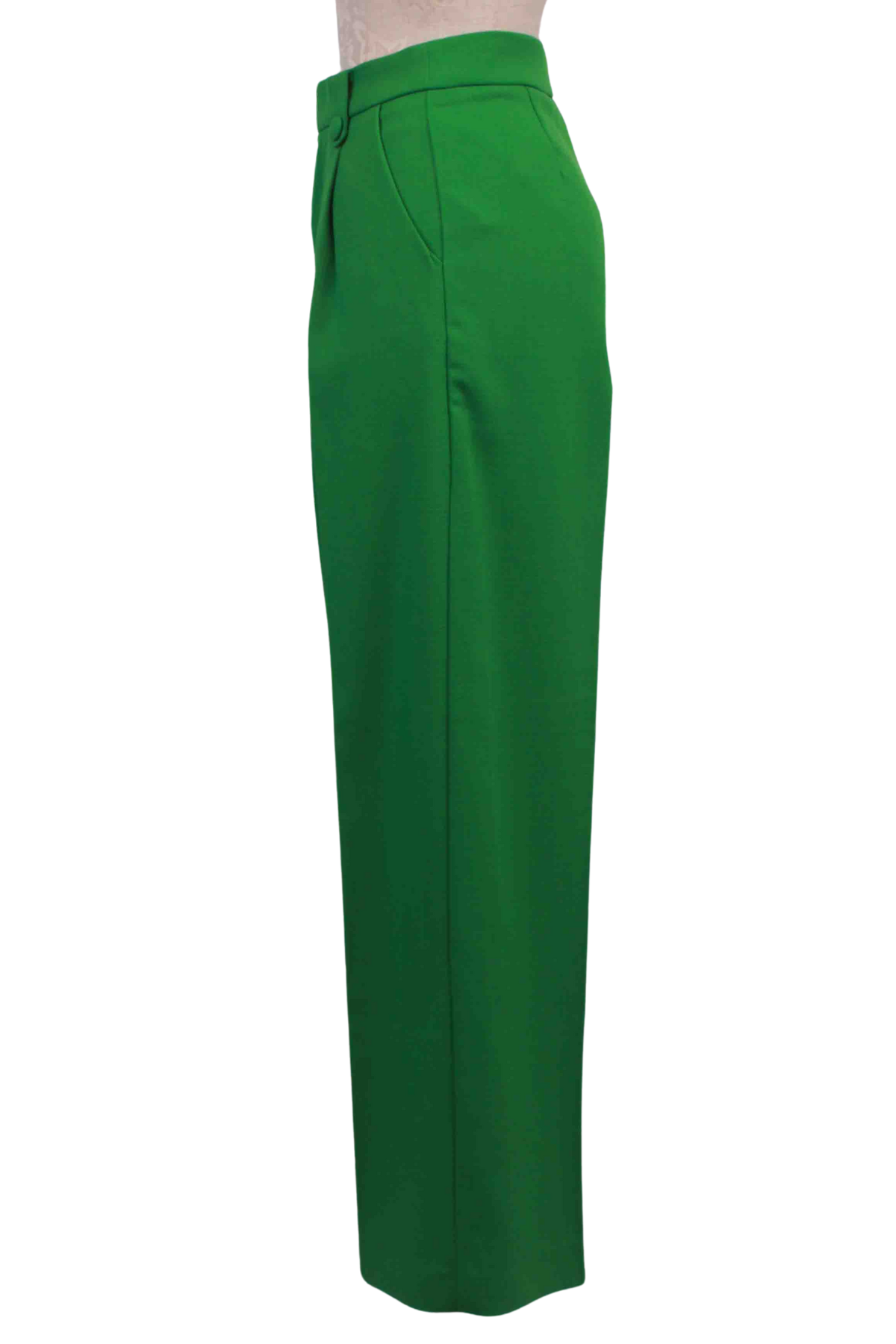 side view of Green Pleated Front Marly Pant by Grace and Mila