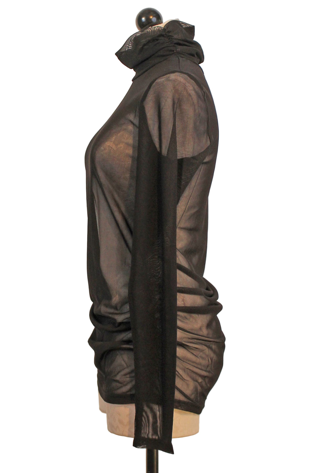 side view of Black Mesh Max Top by Kozan