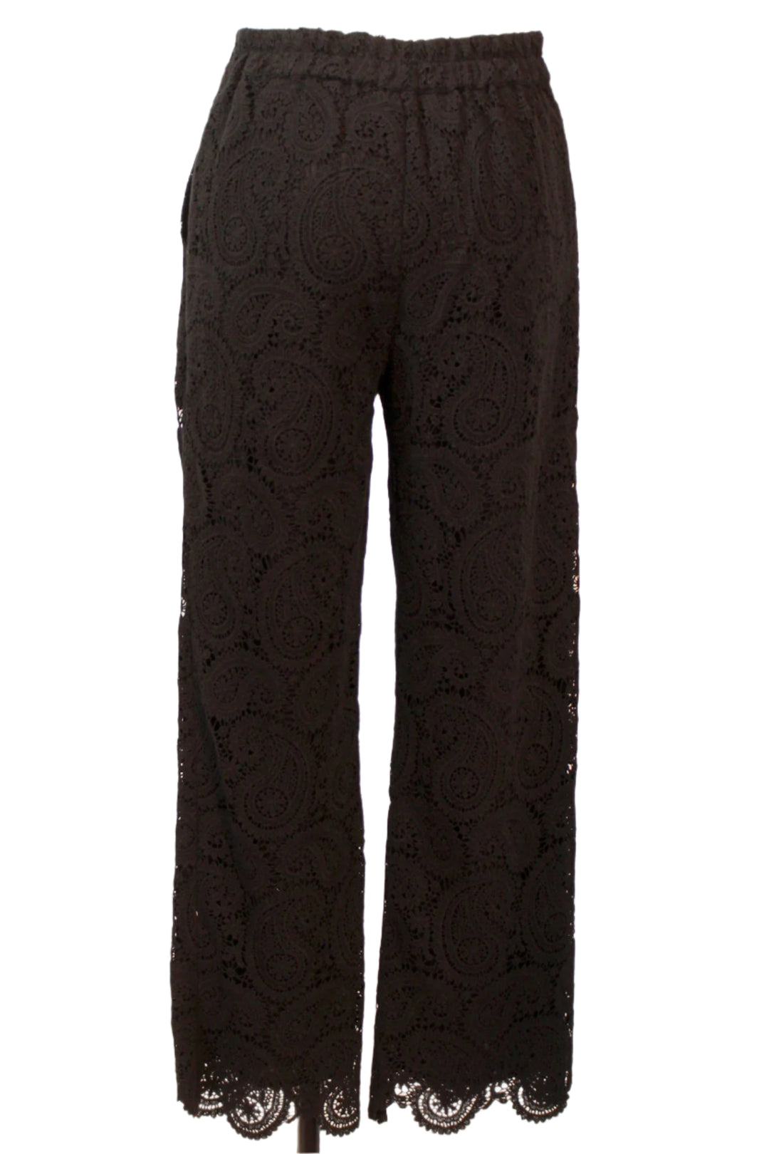 back view of Maxine Black Lace Pant by Caballero