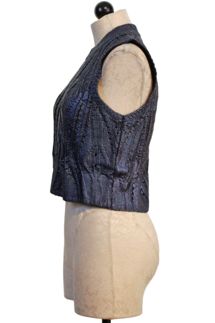 Side view of Metallic Naval McGuire Top by Marie Oliver