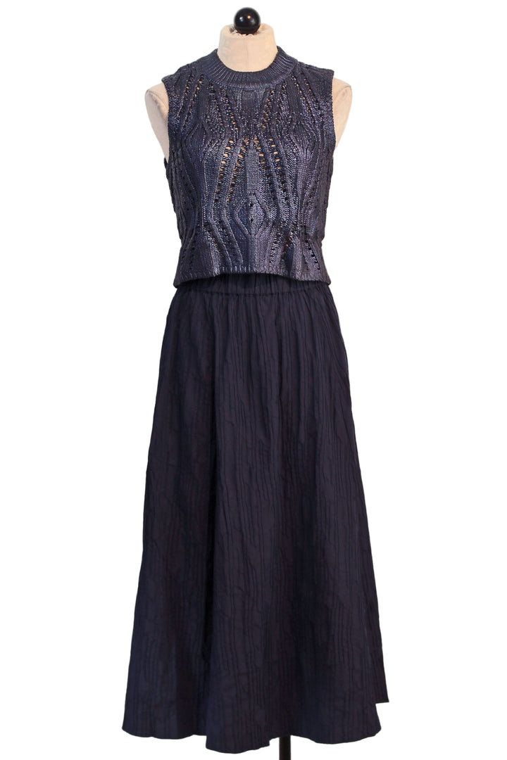 Metallic Naval McGuire Top by Marie Oliver with matching Naval Sasha Skirt by Marie Oliver