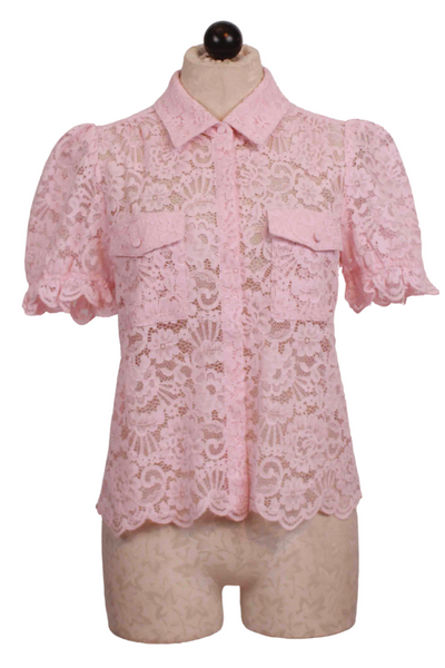 Ballet Slipper pink short sleeve Mina Lace Shirt by Generation Love