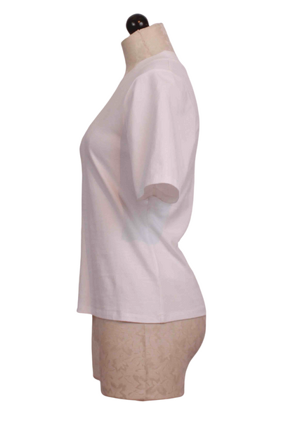 side view of Off White Monde Crew Neck Top by Rue Sophie