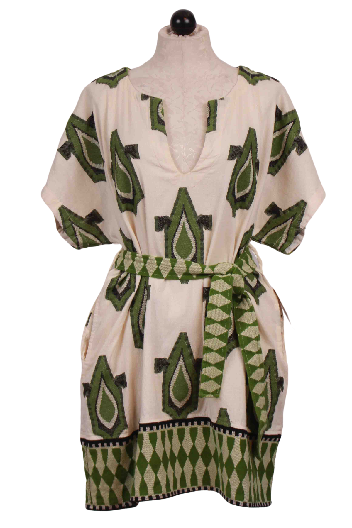 Green Short Sleeve Muses Dress by Pearl & Caviar
