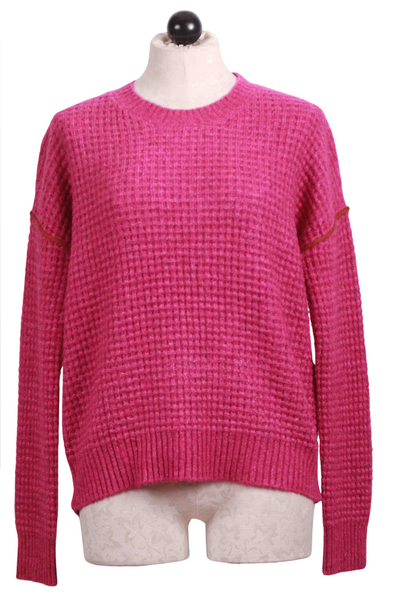 UltraViolet Stitch Me Crewneck Sweater by Lisa Todd with side zippers