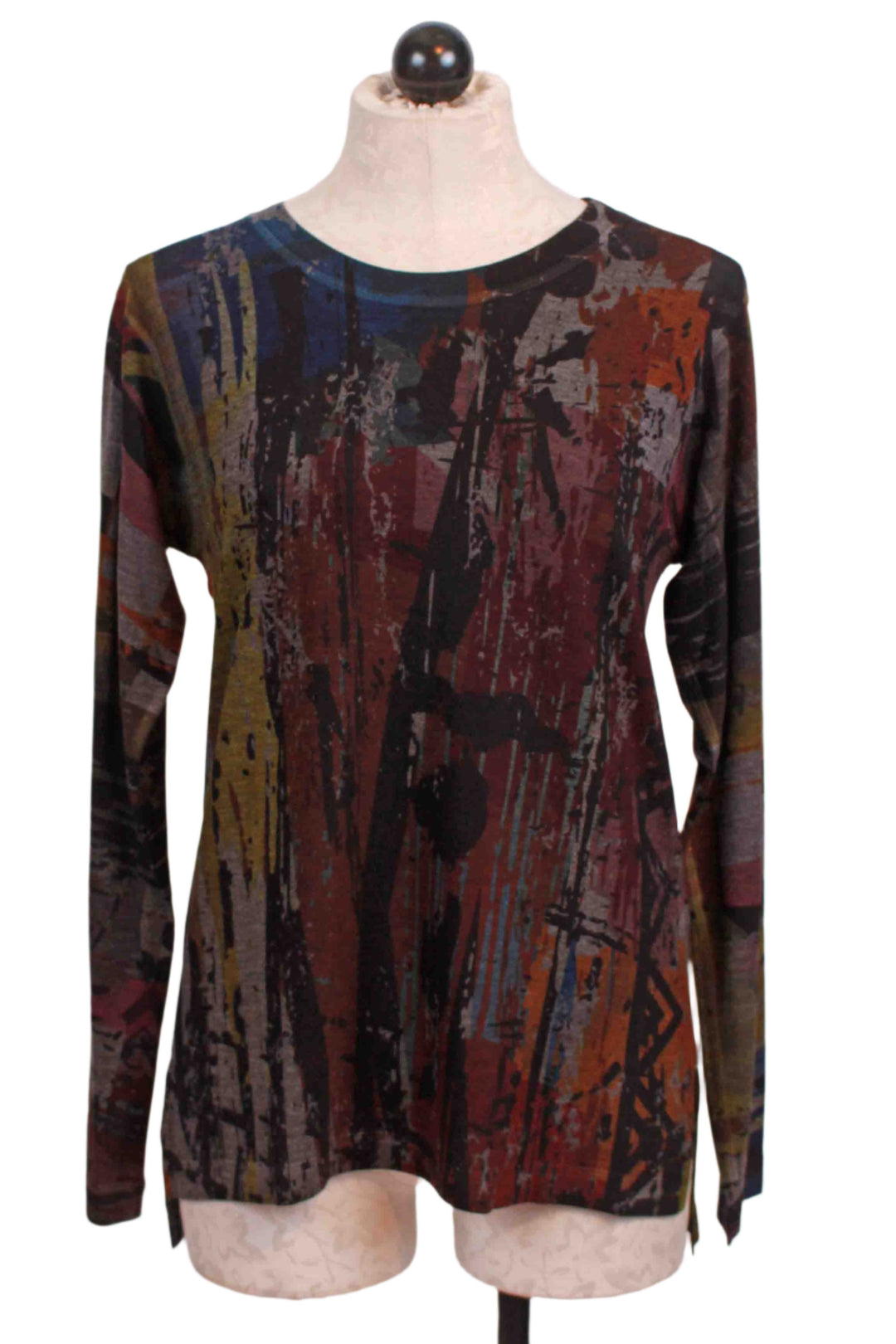 Printed Artwork Long Sleeve Hacci Top by Nally and Millie