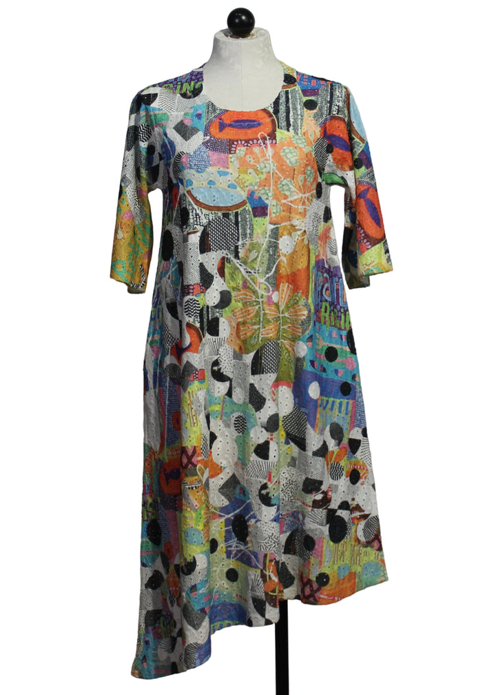 The Funky Seed Short Sleeve Asymmetrical Hem Dress by Inoah 