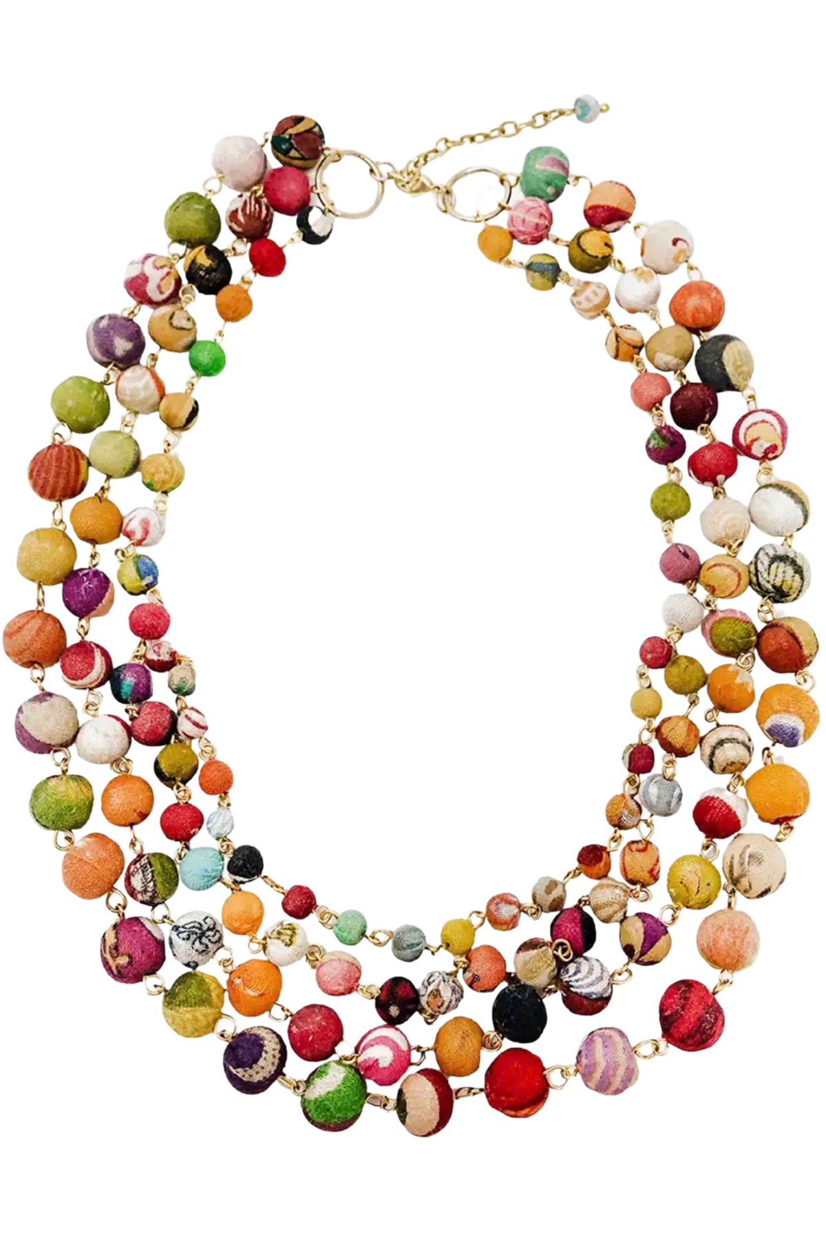 Multi colored Kantha Karita Necklace by Worlds Finds