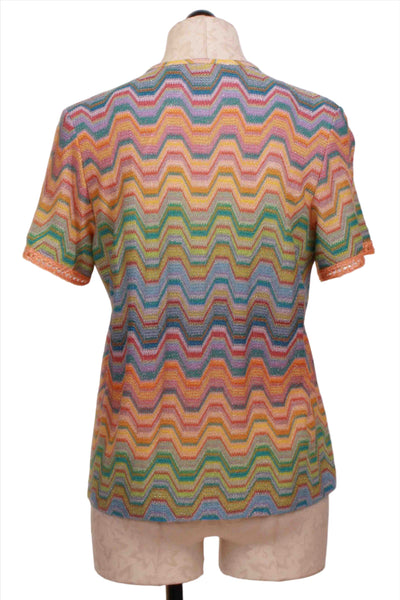 back view of Multi-Colored Wavy Patterned Niloo Top by Valerie Khalfon