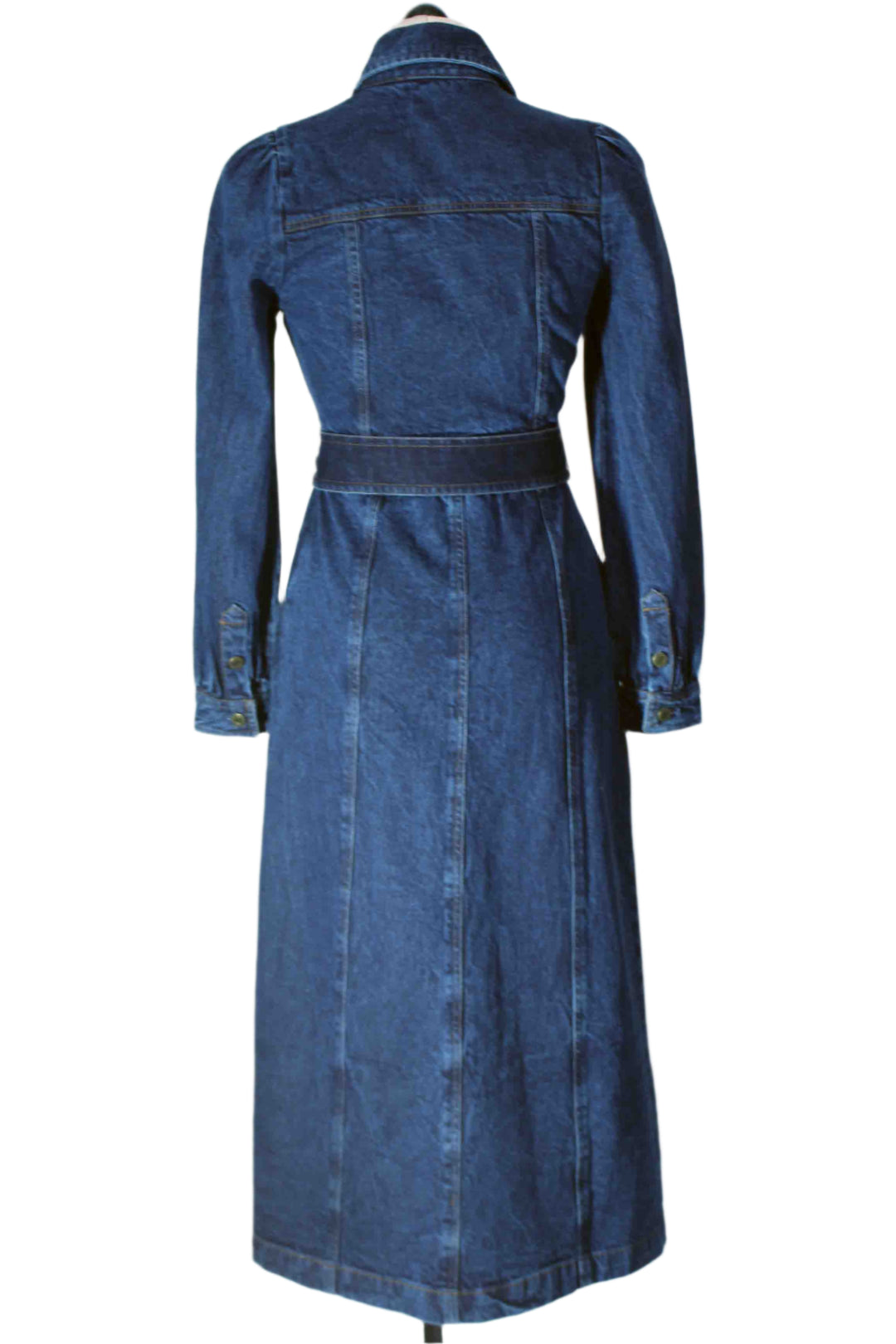 back view of Naya Belted Denim Midi Dress by Cleobella