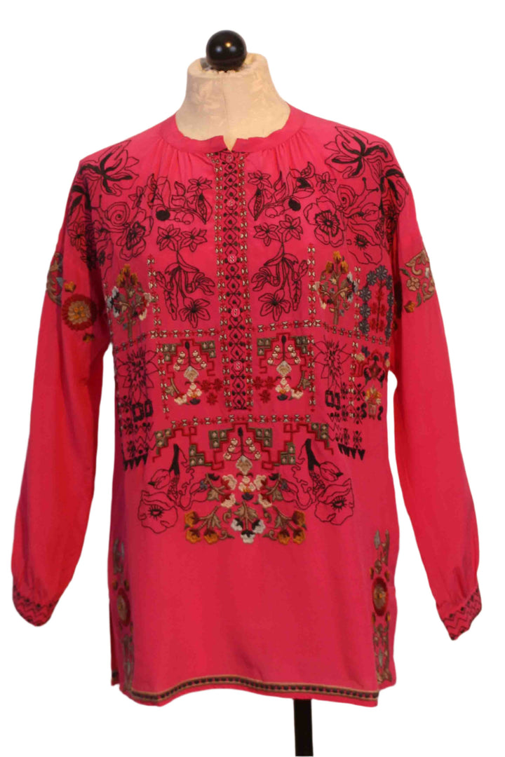 Rose Violet Embroidered Niccola Tunic by Johnny Was