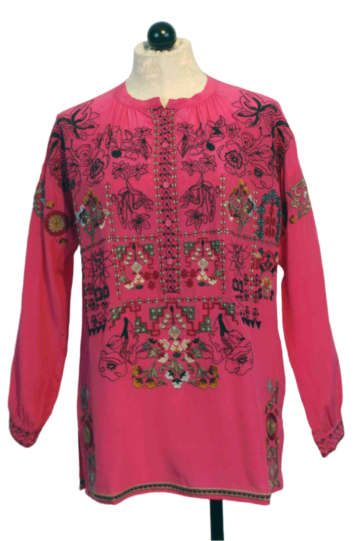 Rose Violet Embroidered Niccola Tunic by Johnny Was