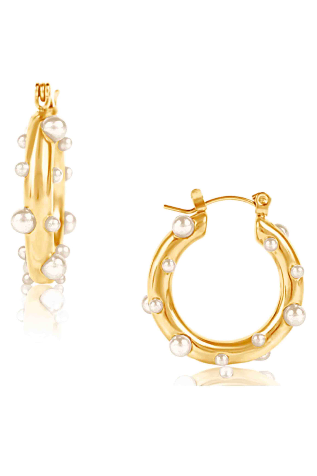 Nicoletta Pearl Hoop Earring by Ellie Vail Jewelry