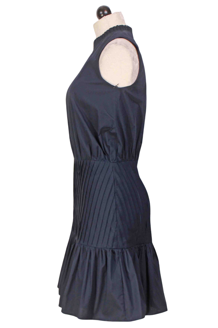 side view of Navy Niza Mini Dress by Kleid