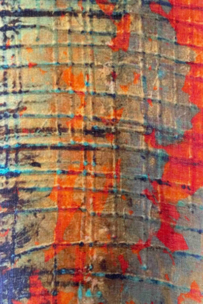 close up of the fabric of Printed Novar Scarf by Chinar