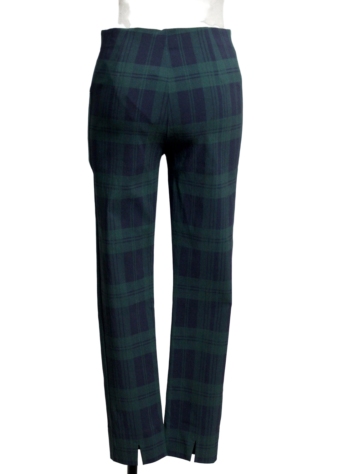 Back View of Navy Green Plaid Black Watch Plaid Gripeless Pull-On Pant by Gretchen Scott 
