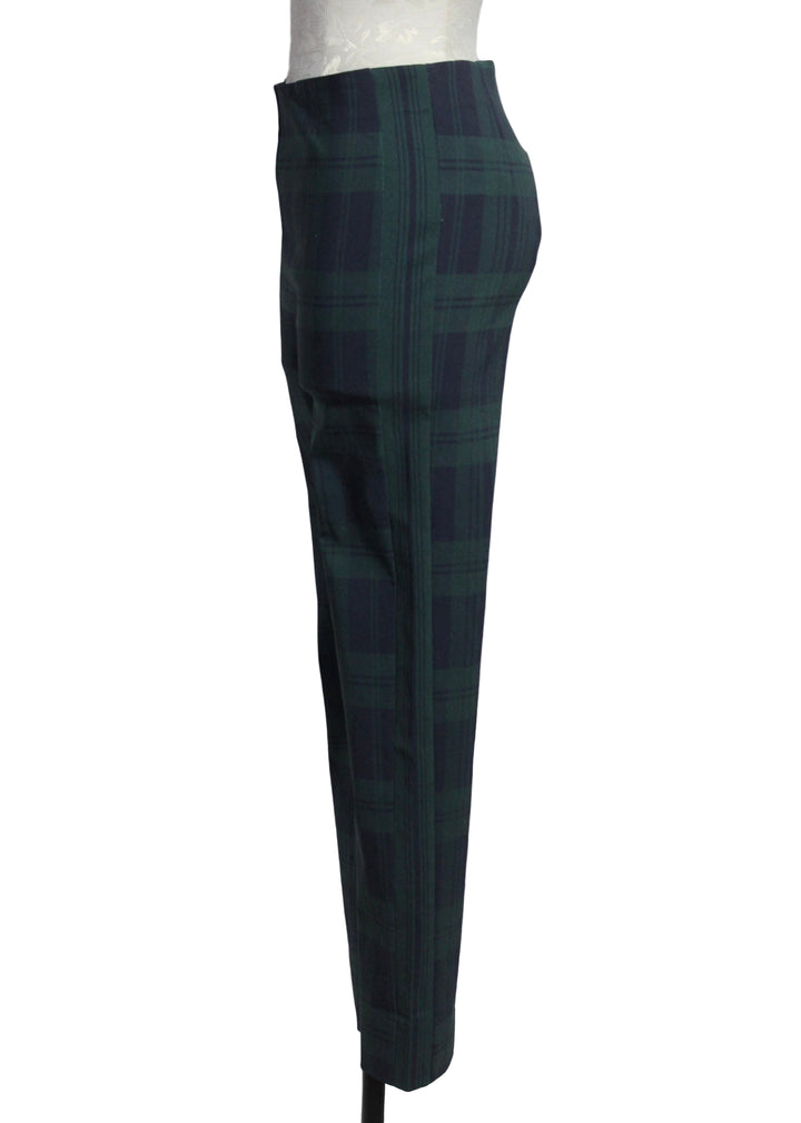 side view of Navy Green Plaid Black Watch Plaid Gripeless Pull-On Pant by Gretchen Scott 