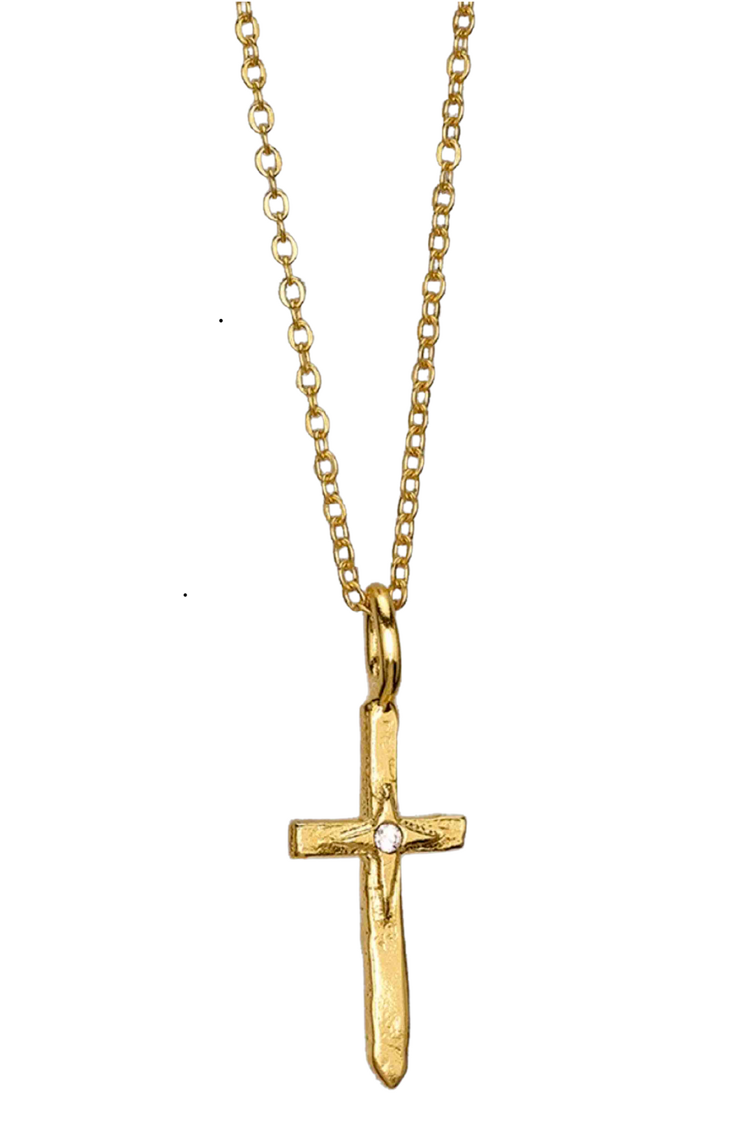 Peacemaker Cross Gold Plated Brass Necklace by Waxing Poetic