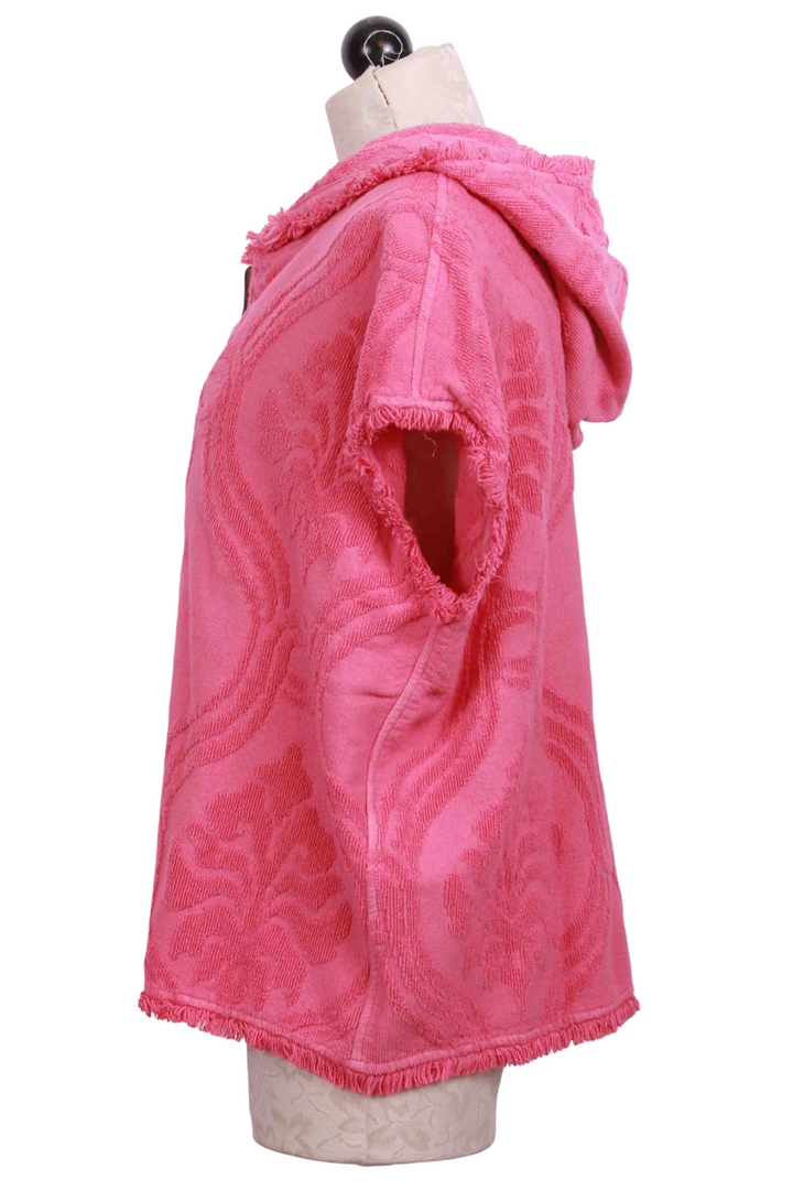 side view of Pink Terry Zoisitis Sleeveless Terry Cloth Blouse by Devotion Twins