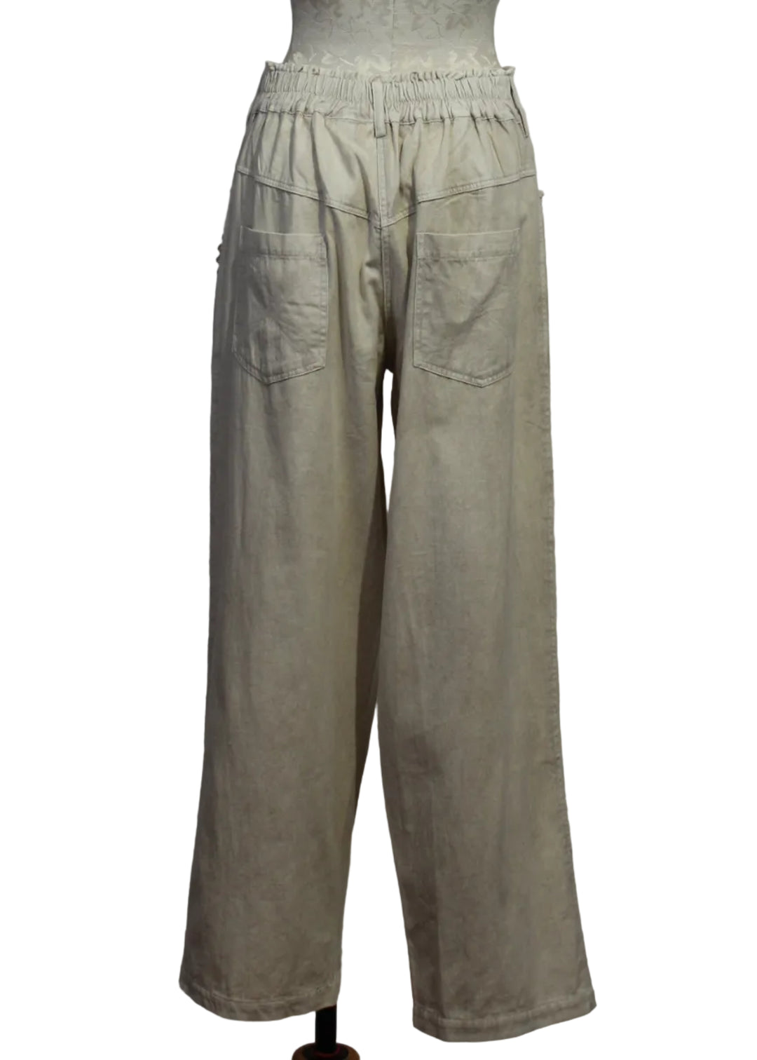 Back view of Beige Pant with Lace Heart and Patches by Paper Heart