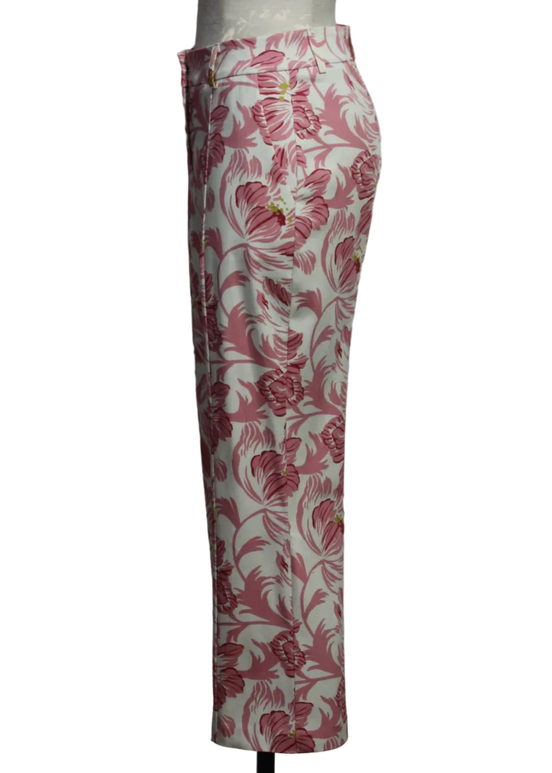 side view of the Marianna Trouser by Drew in the Lotus Flower Print