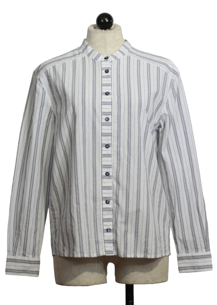 Rosalie Coastal Indigo Stripe Blouse by Cartolina