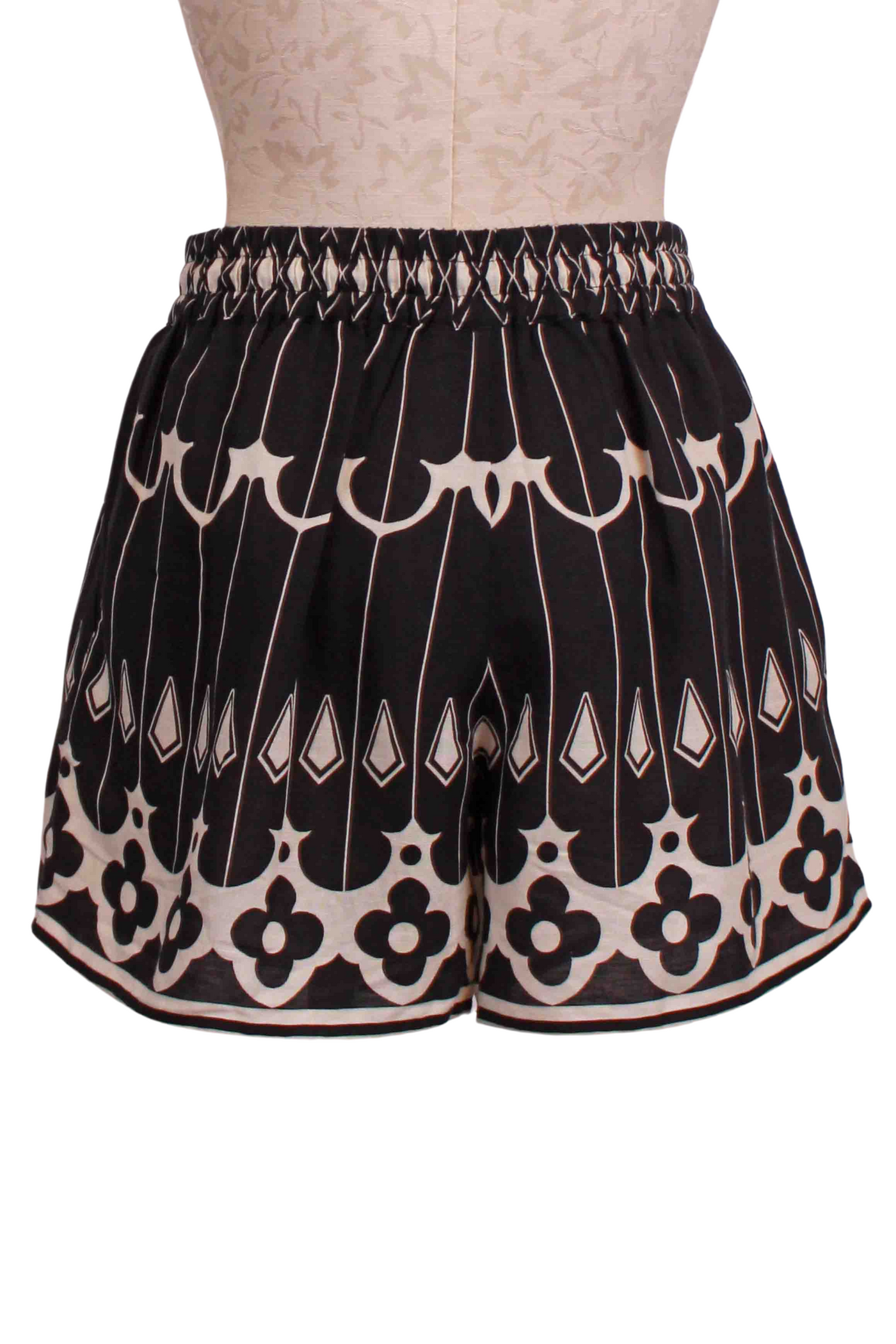 back view of Onyx Black/St Mary's Pam Shorts by Scarlett Poppies